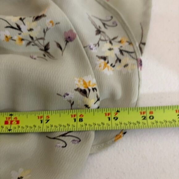 Monteau Blouse Women's Small Round Neck Sheer Ruffle Boho Shirt Top Casual - Picture 8 of 8